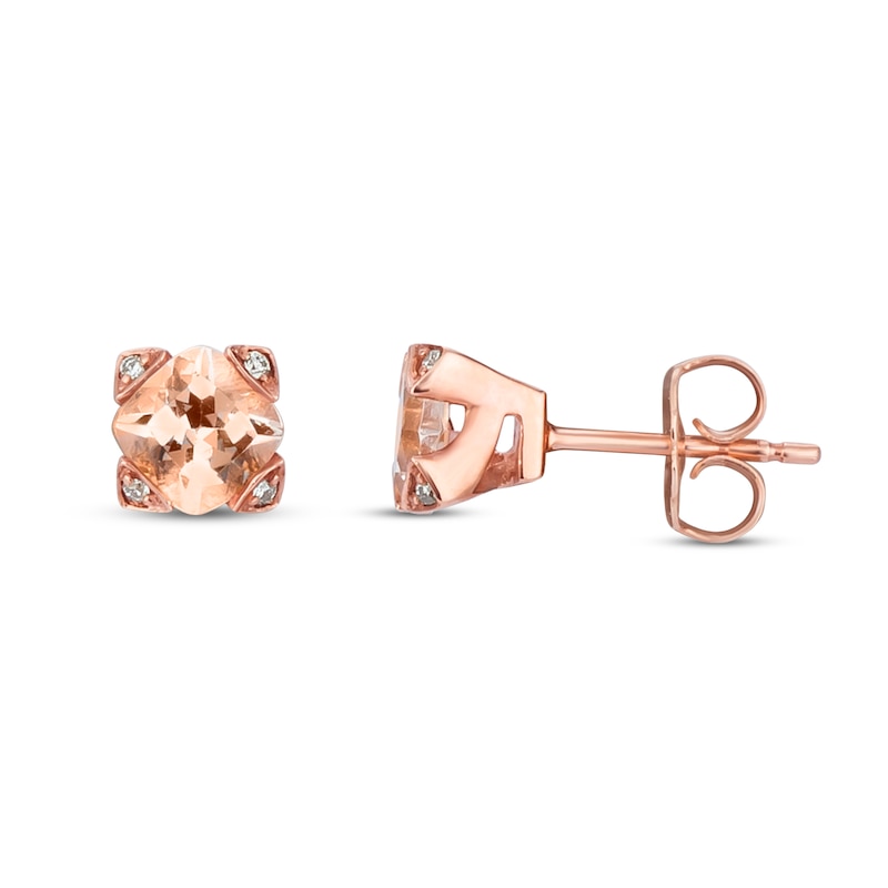 Main Image 2 of Le Vian Morganite Earrings Diamond Accents 14K Strawberry Gold