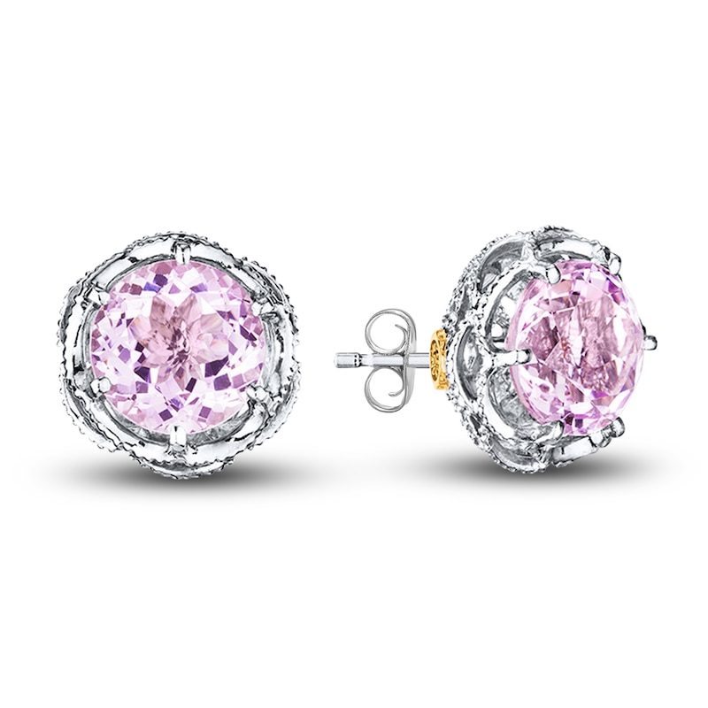 Tacori Amethyst Earrings Sterling Silver/18K Yellow Gold