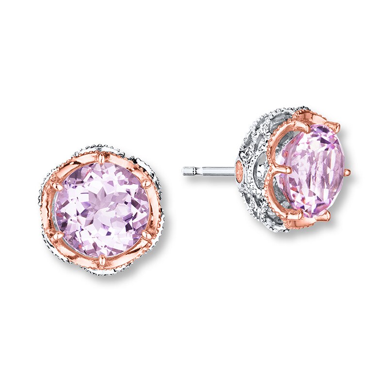 Main Image 1 of Tacori Amethyst Earrings Sterling Silver/18K Rose Gold