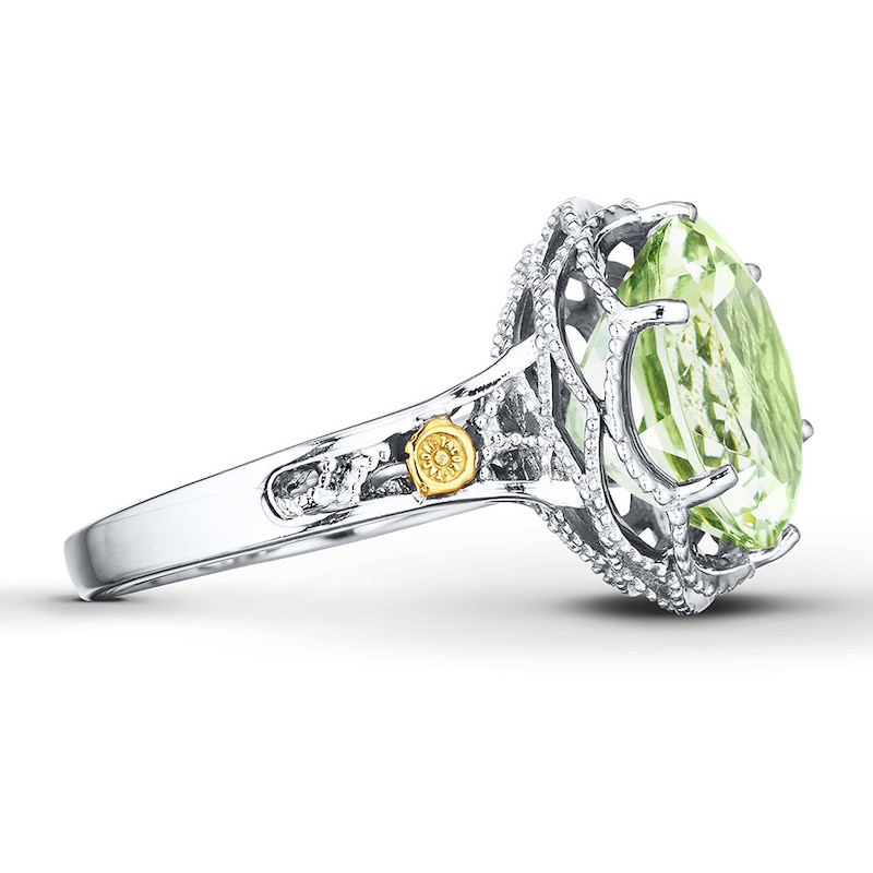 Tacori Green Quartz Ring Sterling Silver/18K Yellow Gold
