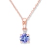 Thumbnail Image 1 of Tanzanite Necklace Diamond Accent 10K Rose Gold