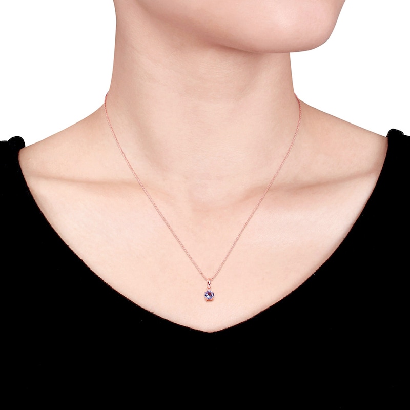 Main Image 2 of Tanzanite Necklace Diamond Accent 10K Rose Gold