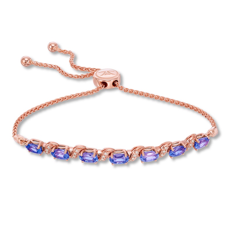 Le Vian Zircon Bolo Bracelet 1/10 ct tw Diamonds 14K Strawberry Gold
