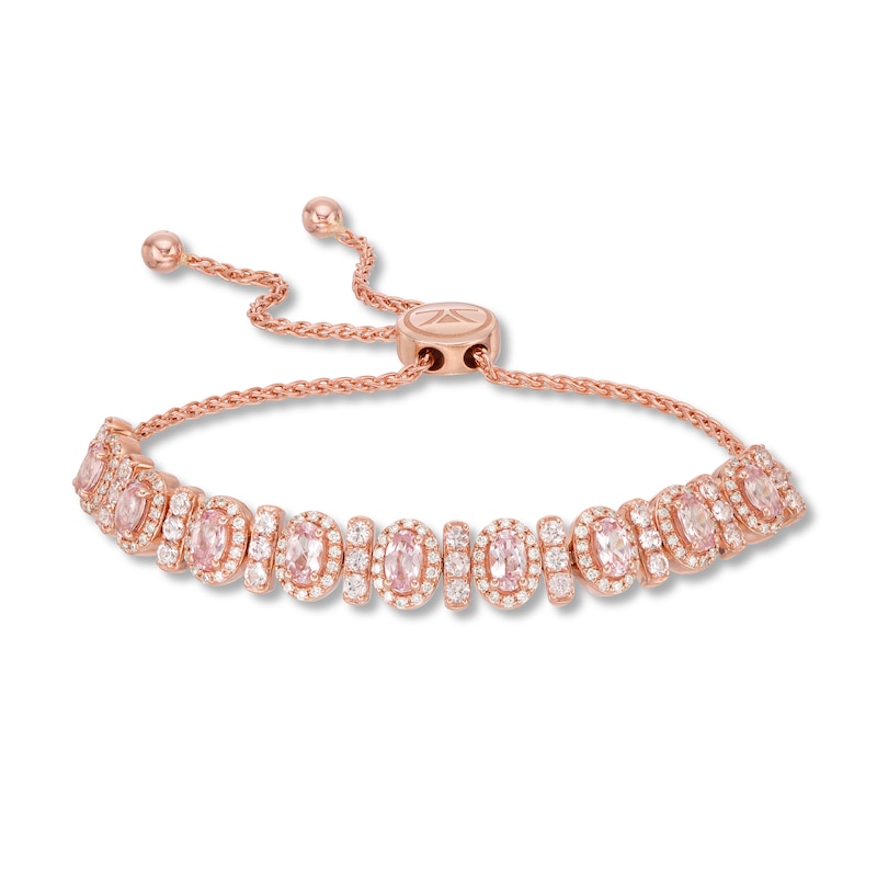 Main Image 1 of Le Vian Rose Spinel Bolo Bracelet 1/2 ct tw Diamonds 14K Gold