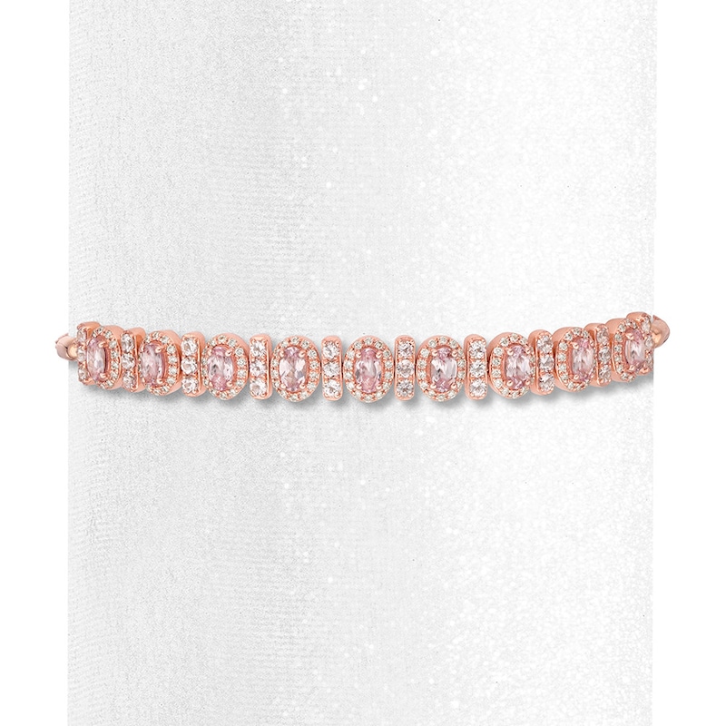 Main Image 2 of Le Vian Rose Spinel Bolo Bracelet 1/2 ct tw Diamonds 14K Gold