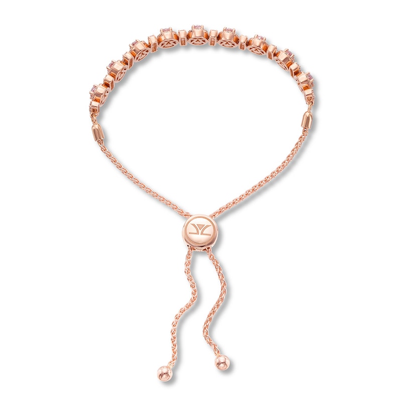 Main Image 3 of Le Vian Rose Spinel Bolo Bracelet 1/2 ct tw Diamonds 14K Gold