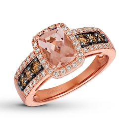 Le Vian Morganite Ring 5/8 ct tw Diamonds 14K Strawberry Gold