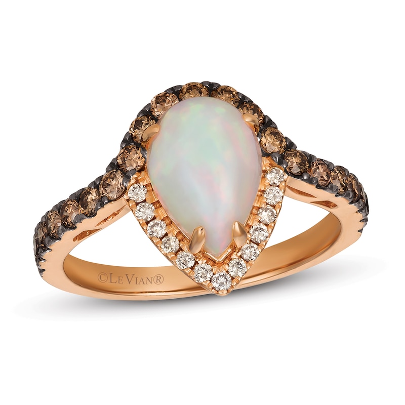Le Vian Opal Ring 5/8 ct tw Diamonds 14K Strawberry Gold with 360