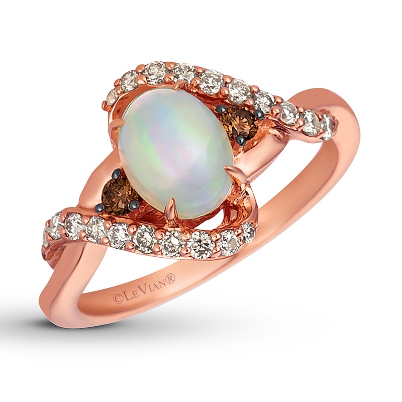 Main Image 1 of Le Vian Opal Ring 3/8 ct tw Diamonds 14K Strawberry Gold