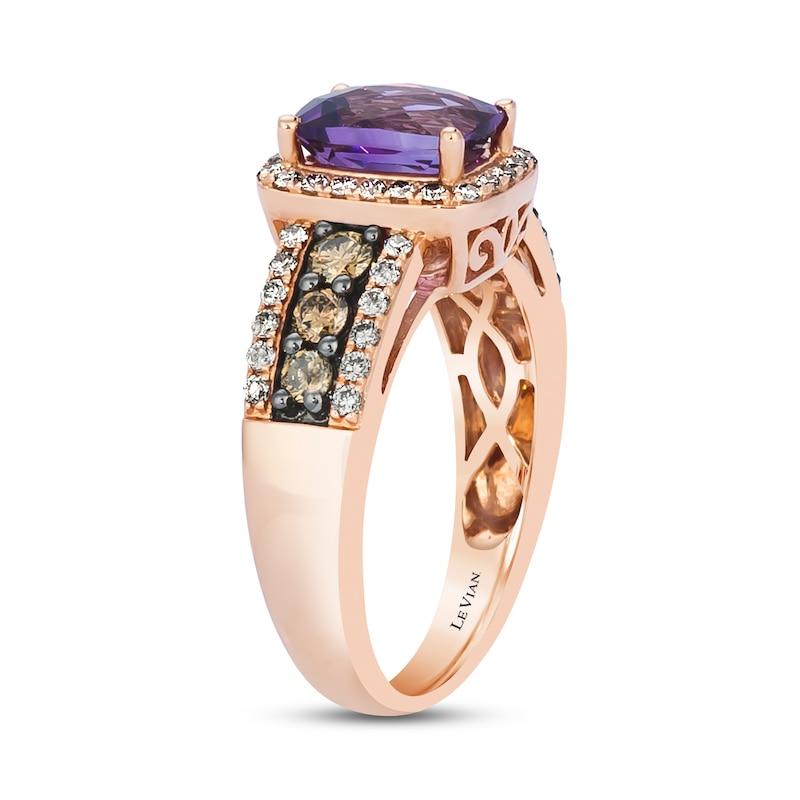 Le Vian Amethyst Ring 5/8 ct tw Diamonds 14K Strawberry Gold