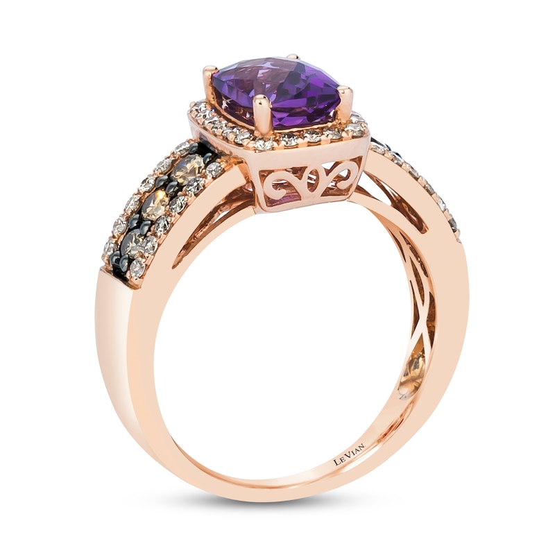 Main Image 3 of Le Vian Amethyst Ring 5/8 ct tw Diamonds 14K Strawberry Gold