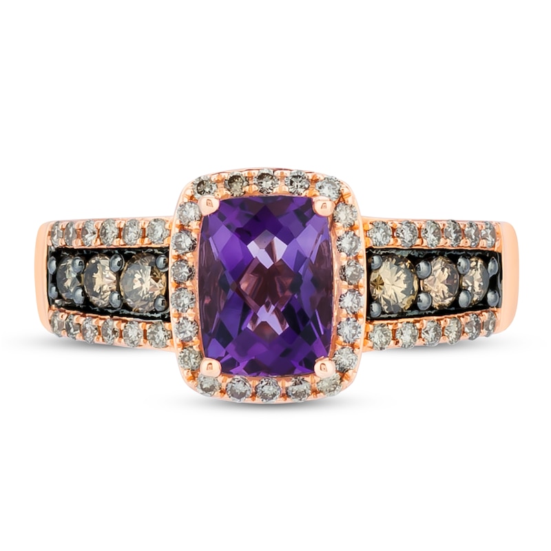 Le Vian Amethyst Ring 5/8 ct tw Diamonds 14K Strawberry Gold