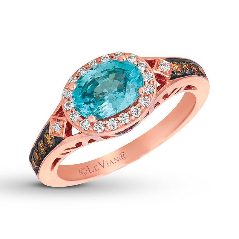 Le Vian Zircon Ring 1/3 ct tw Diamonds 14K Strawberry Gold