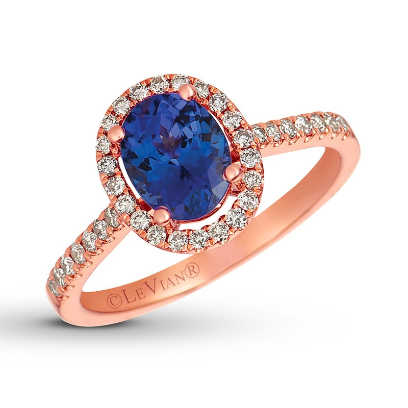 Le Vian Tanzanite Ring 1/3 ct tw Diamonds 14K Strawberry Gold