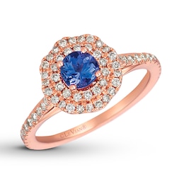 Le Vian Natural Tanzanite Ring 1/2 ct tw Diamonds 14K Strawberry Gold