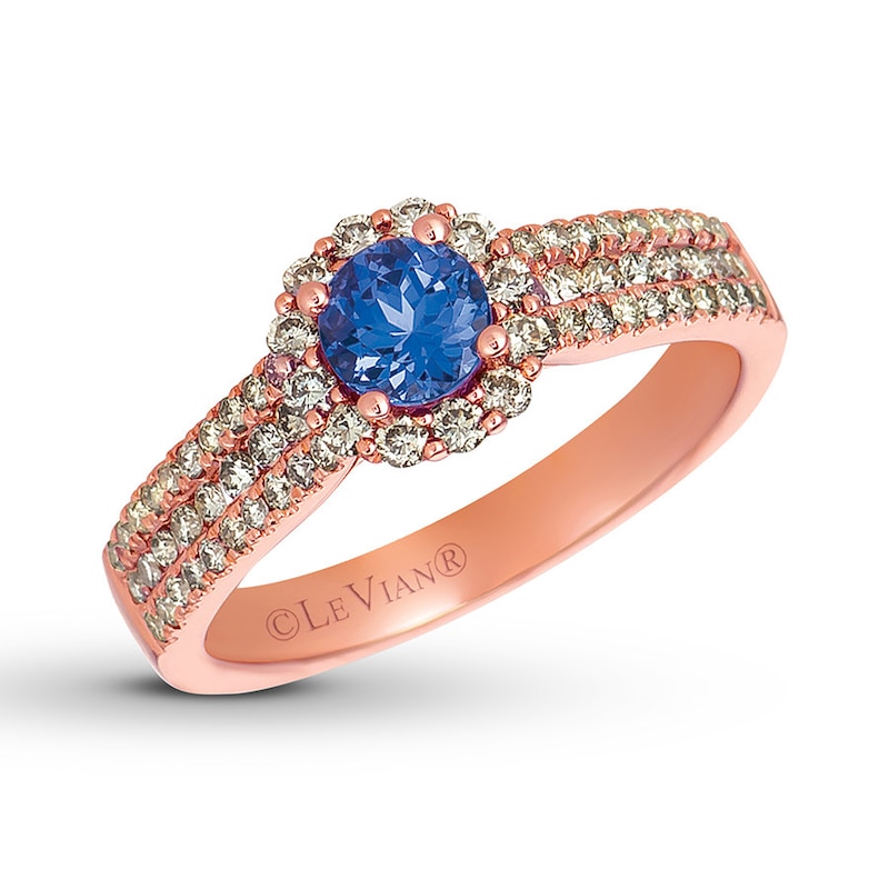 Main Image 1 of Le Vian Natural Tanzanite Ring 1/2 ct tw Diamonds 14K Strawberry Gold