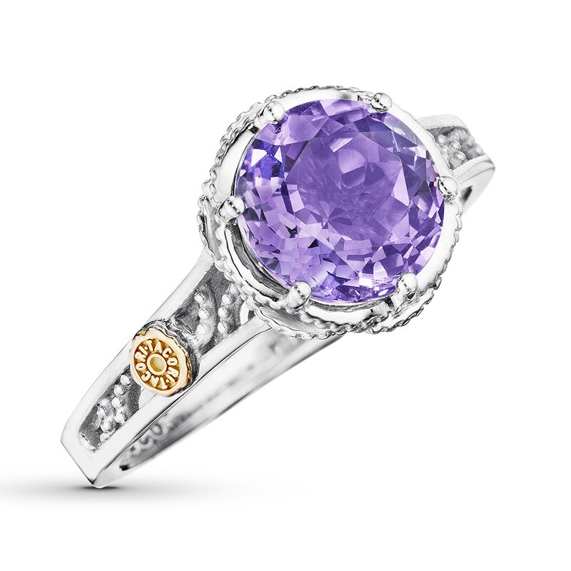 Tacori Amethyst Ring Sterling Silver/18K Yellow Gold 8.0mm with 360