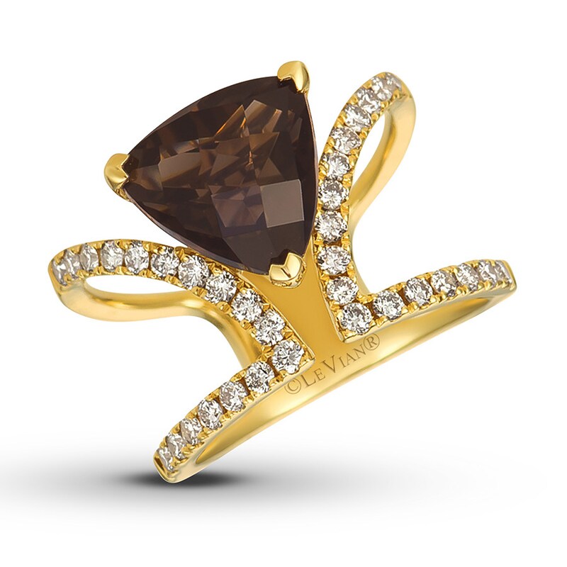 Le Vian Chocolate Quartz Ring 1/2 ct tw Diamonds 14K Honey Gold