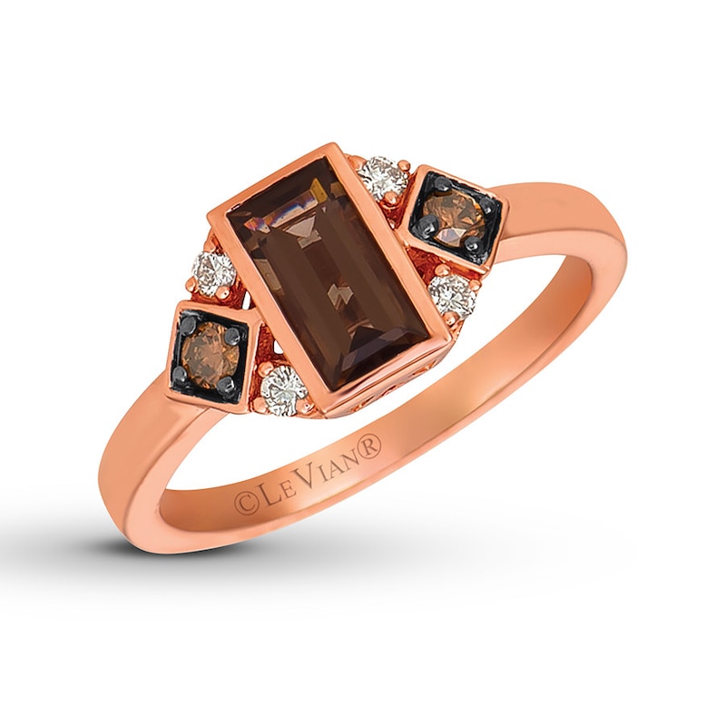 Le Vian Chocolate Quartz Ring 1/6 ct tw Diamonds 14K Gold