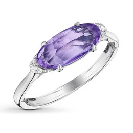 Tacori Amethyst Ring Diamond Accents Sterling Silver