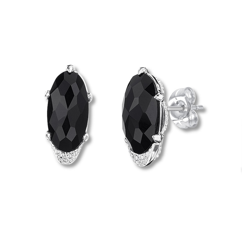 Main Image 1 of Tacori Onyx Earrings Diamond Accents Sterling Silver