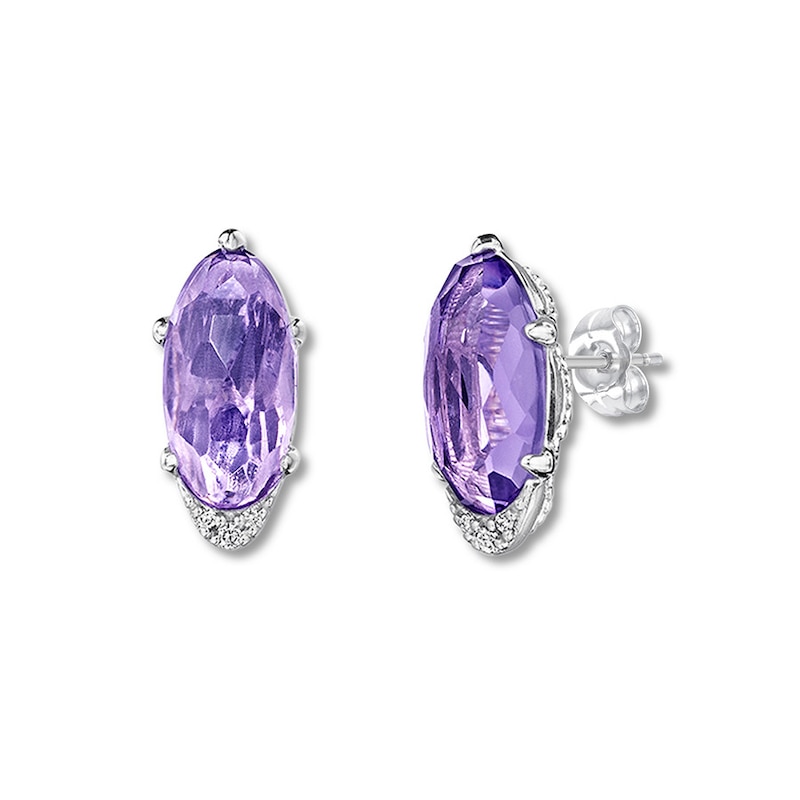 Main Image 1 of Tacori Amethyst Earrings Diamond Accents Sterling Silver