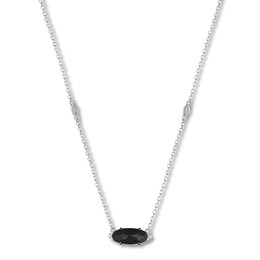 Tacori Onyx Necklace Diamond Accents Sterling Silver