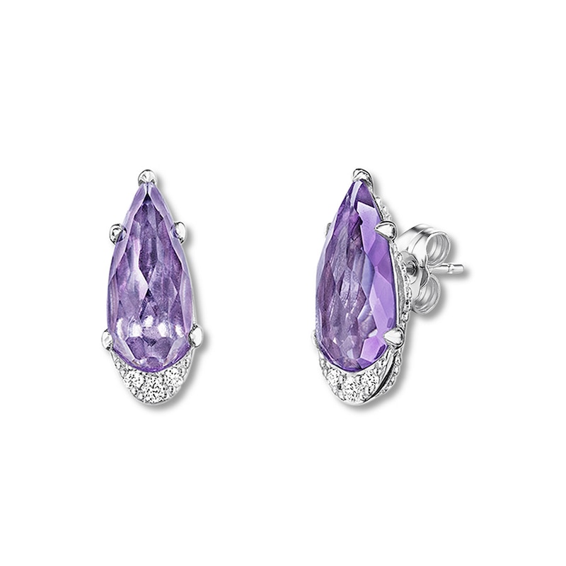 Main Image 1 of Tacori Amethyst Earrings Diamond Accents Sterling Silver