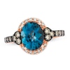 Thumbnail Image 0 of Le Vian Natural Blue Topaz Ring 1/2 carat tw Diamonds 14K Strawberry Gold