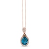 Thumbnail Image 1 of Le Vian Natural Blue Topaz Necklace 3/8 ct tw Diamonds 14K Strawberry Gold