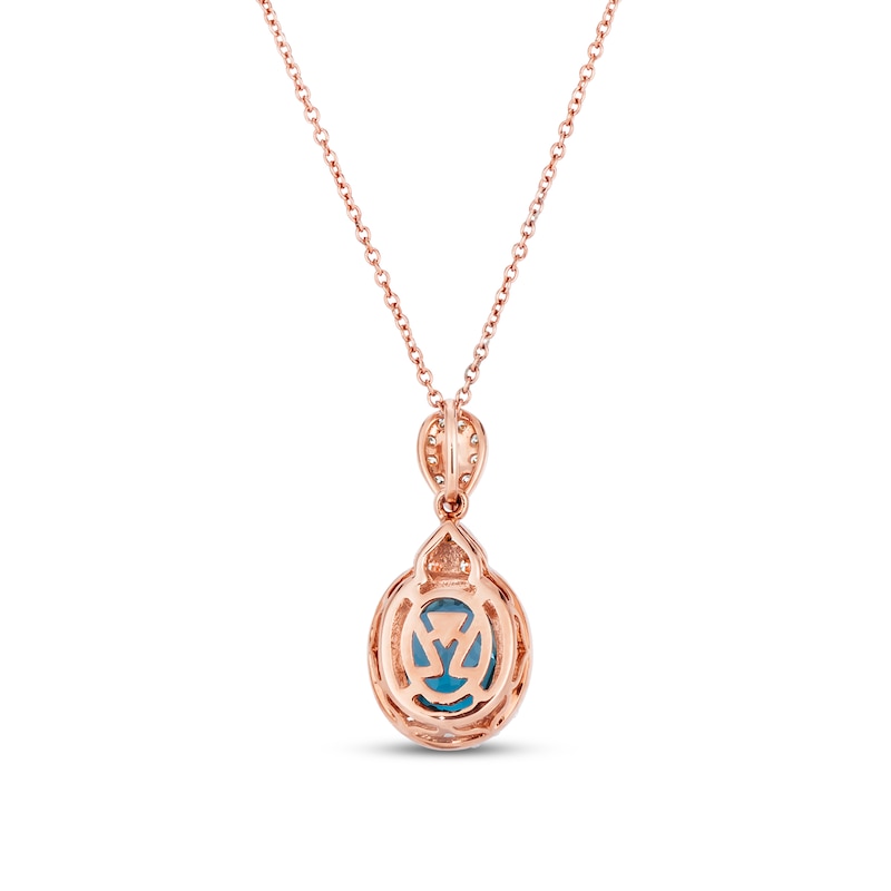 Main Image 3 of Le Vian Natural Blue Topaz Necklace 3/8 ct tw Diamonds 14K Strawberry Gold