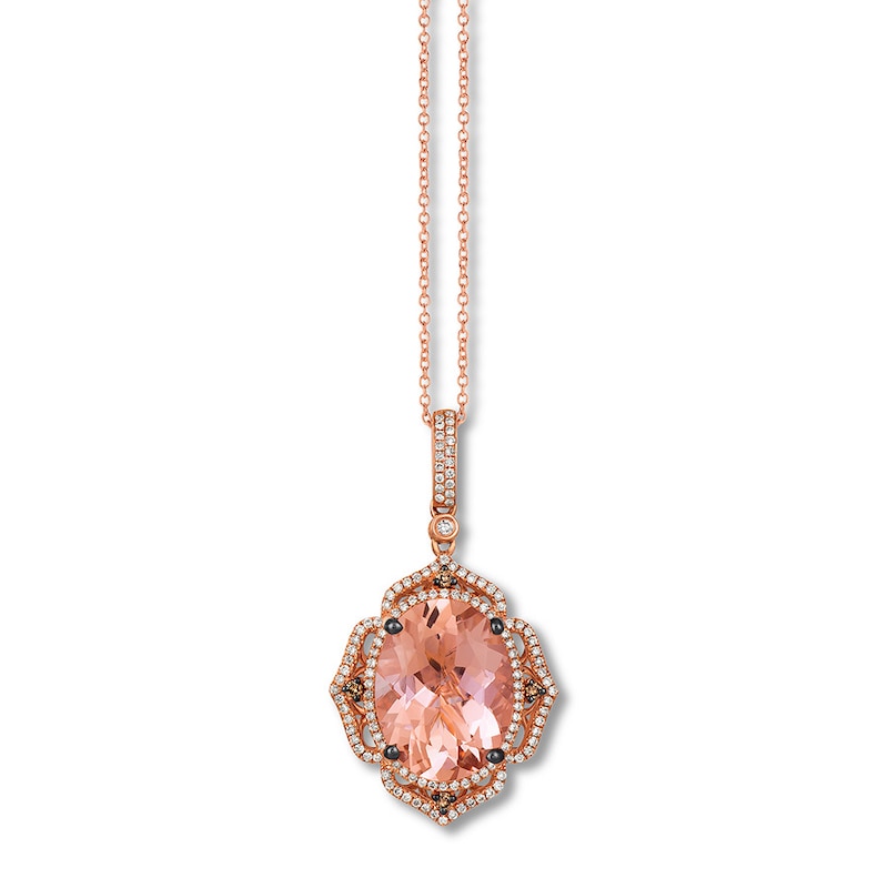 Main Image 1 of Le Vian Morganite Necklace 3/8 ct tw Diamonds 14K Strawberry Gold