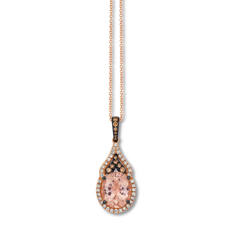 Main Image 1 of Le Vian Morganite Necklace 3/8 ct tw Diamonds 14K Strawberry Gold