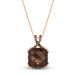Le Vian Chocolate Quartz Necklace 1/2 ct tw Diamonds 14K Gold