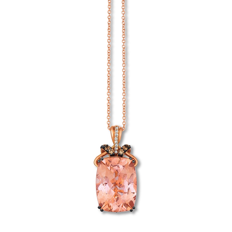Main Image 1 of Le Vian Morganite Necklace 1/4 ct tw Diamonds 14K Strawberry Gold