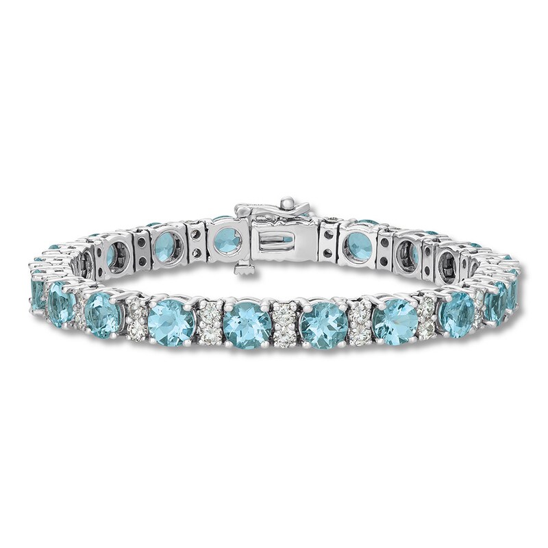 Le Vian Aquamarine Bracelet 3-1/5 ct tw Diamonds 14K Gold