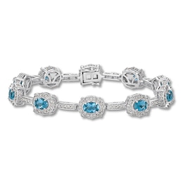 Le Vian Aquamarine Bracelet 2-1/6 ct tw Diamonds 14K Vanilla Gold
