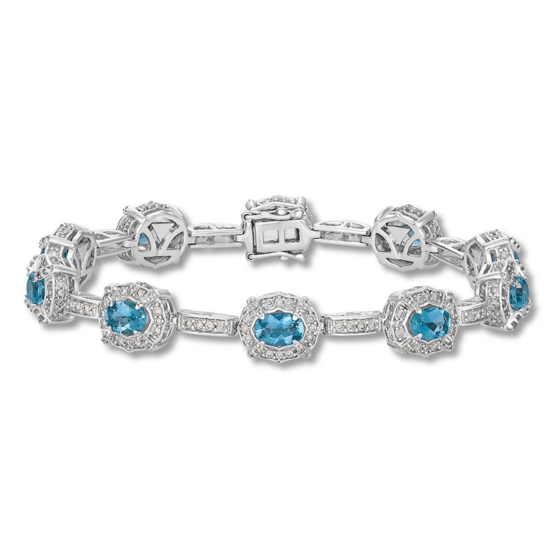 Le Vian Aquamarine Bracelet 2-1/6 ct tw Diamonds 14K Gold