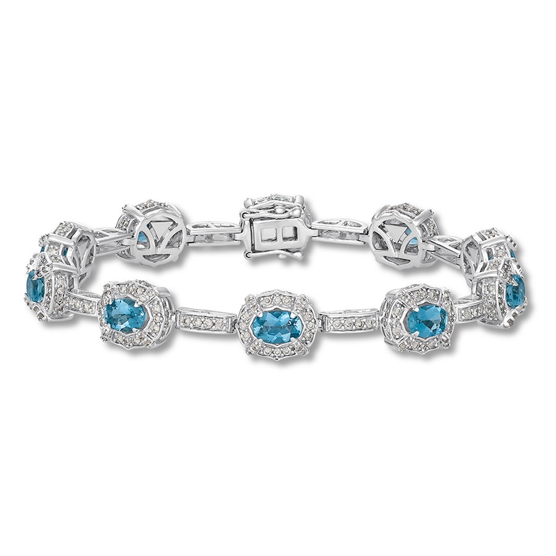 Main Image 1 of Le Vian Aquamarine Bracelet 2-1/6 ct tw Diamonds 14K Vanilla Gold