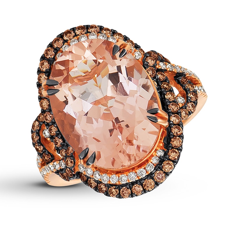 Main Image 1 of Le Vian Morganite Ring 7/8 ct tw Diamonds 18K Strawberry Gold