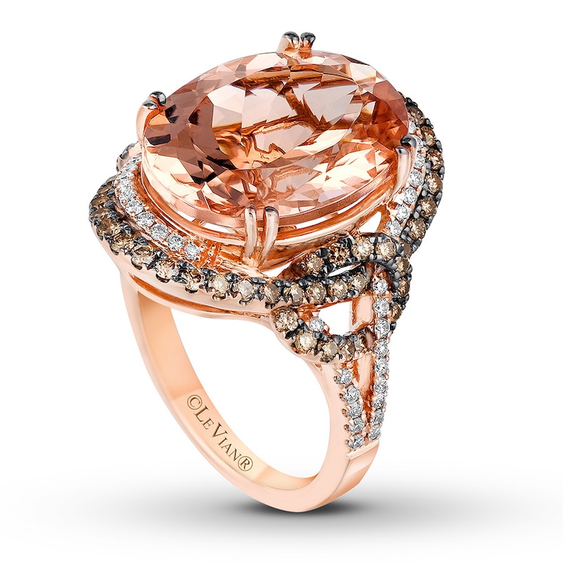 Le Vian Morganite Ring 7/8 ct tw Diamonds 18K Strawberry Gold