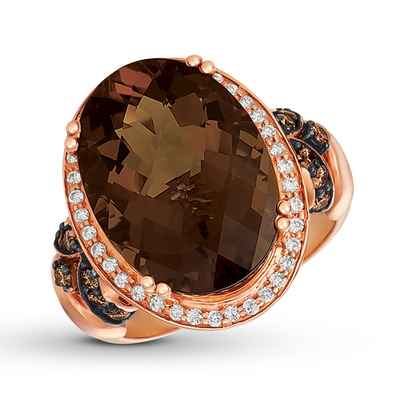 Le Vian Caramel Quartz Ring 1/2 ct tw Diamonds 14K Gold