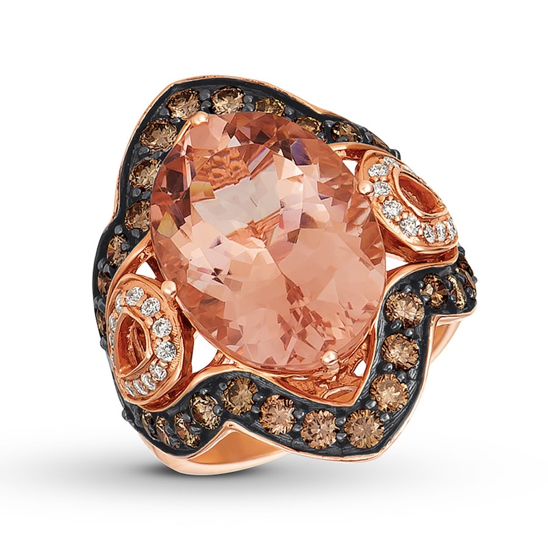 Le Vian Morganite Ring 1-3/8 ct tw Diamonds 14K Strawberry Gold