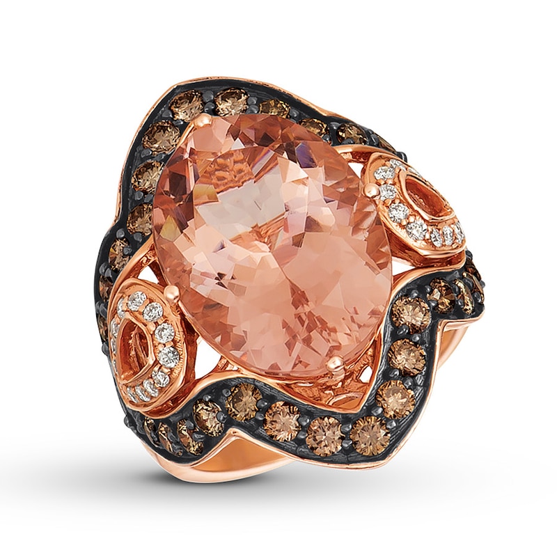 Main Image 1 of Le Vian Morganite Ring 1-3/8 ct tw Diamonds 14K Strawberry Gold