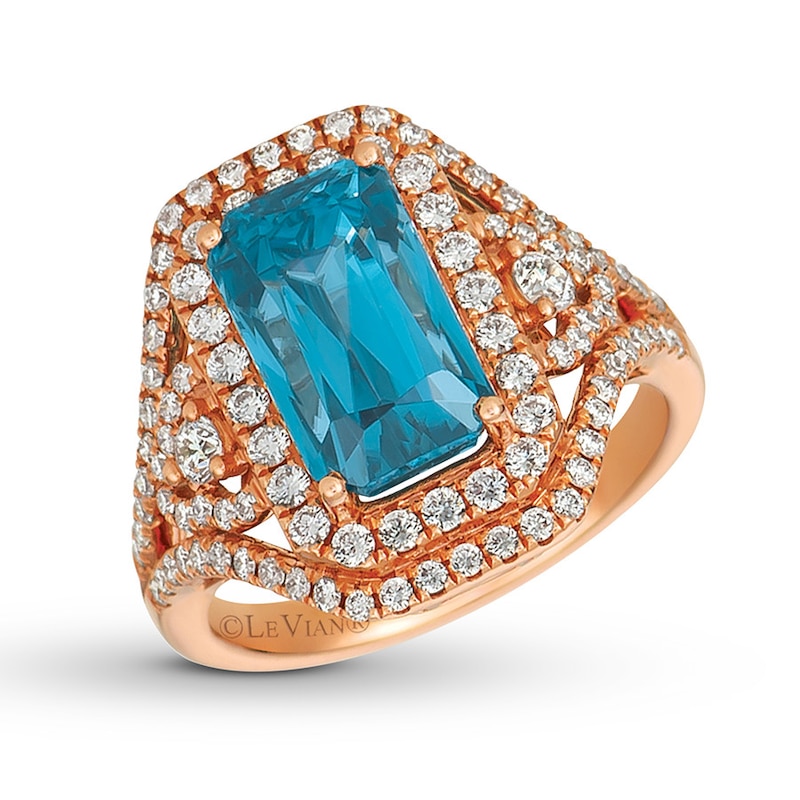 Le Vian Zircon Ring 7/8 ct tw Diamonds 14K Strawberry Gold