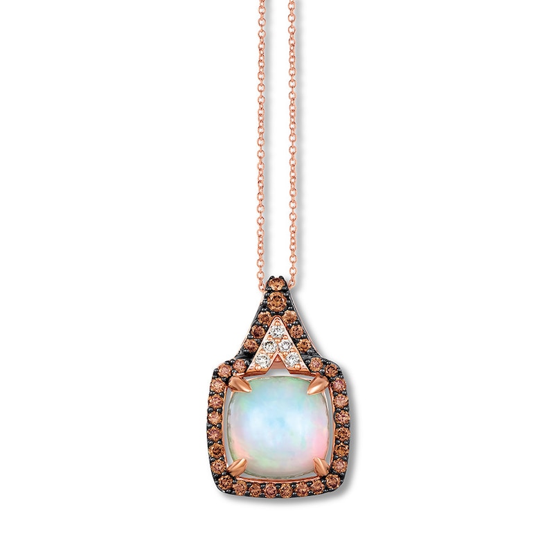 Le Vian Opal Necklace 5/8 ct tw Diamonds 14K Strawberry Gold
