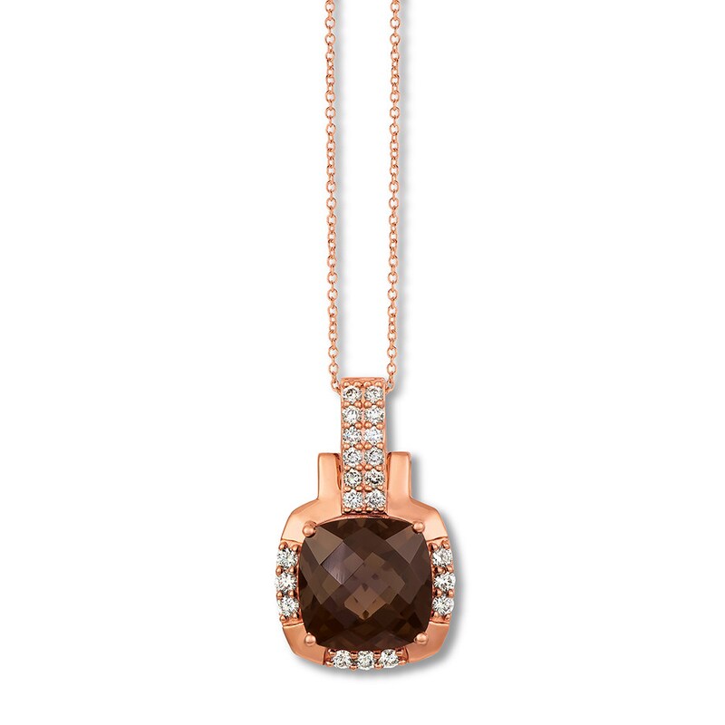 Le Vian Chocolate Quartz Necklace 3/8 ct tw Diamonds 14K Gold