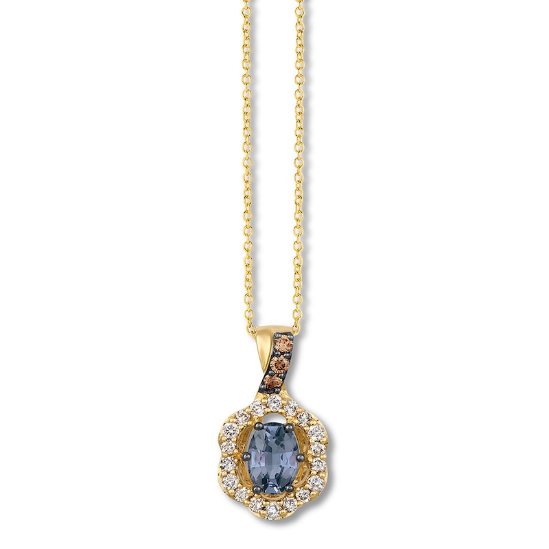 Le Vian Gray Spinel Necklace 1/3 ct tw Diamonds 14K Honey Gold