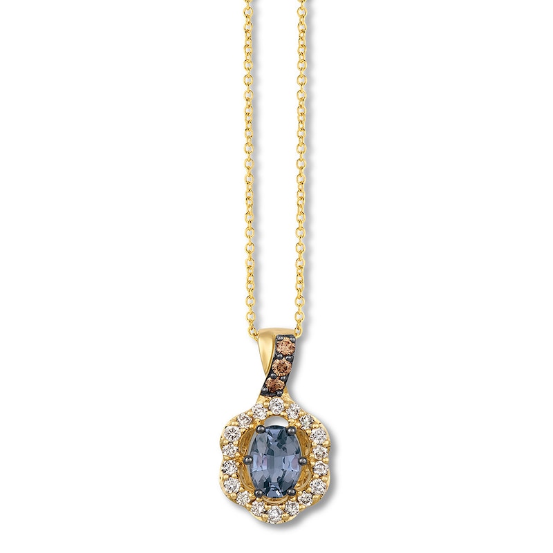 Main Image 1 of Le Vian Gray Spinel Necklace 1/3 ct tw Diamonds 14K Honey Gold