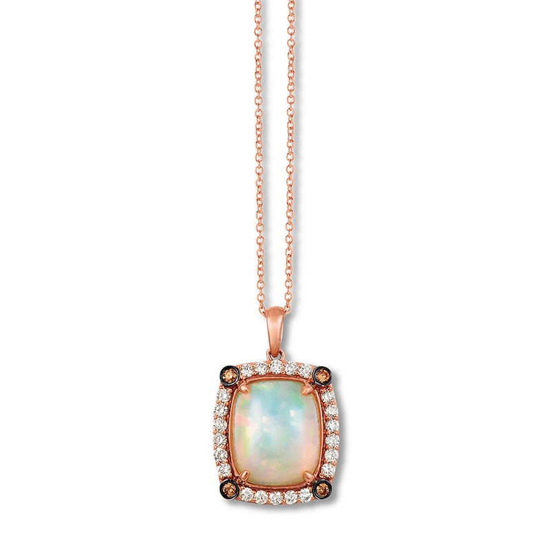 Le Vian Opal Necklace 1/2 ct tw Diamonds 14K Strawberry Gold